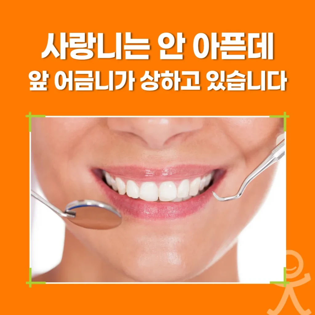 사랑니는 안 아픈데 앞 어금니가 상하고 있습니다